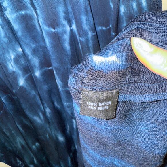 Raviya Tie-Dye Handkerchief-Hem Cover-up Dress - Blue Ripple small $54 - Picture 9 of 10